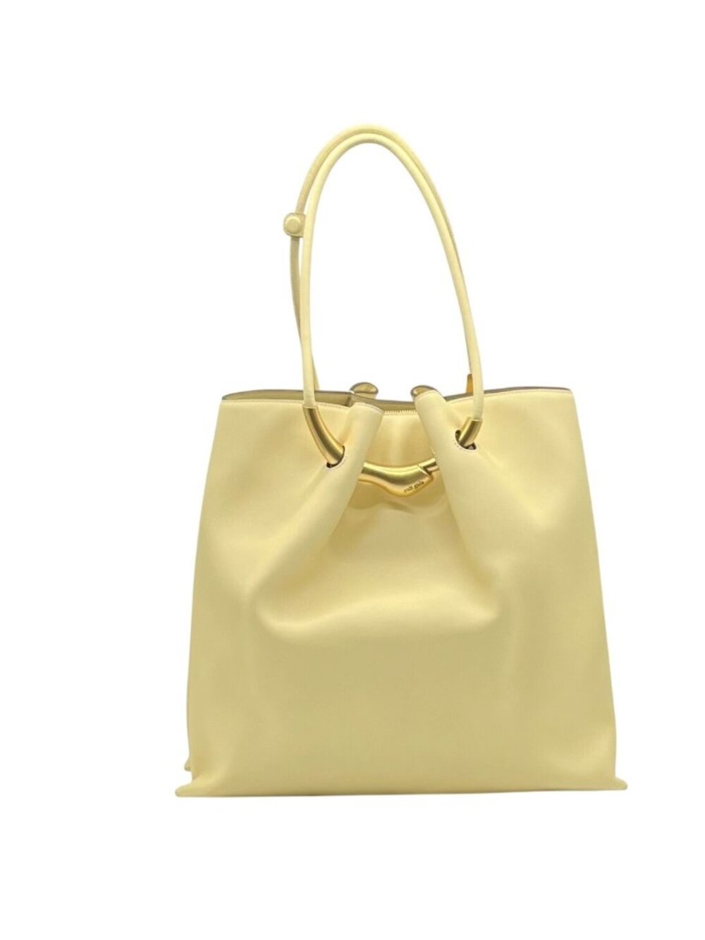 Cult Gaia Yellow Leather Asa Tote
